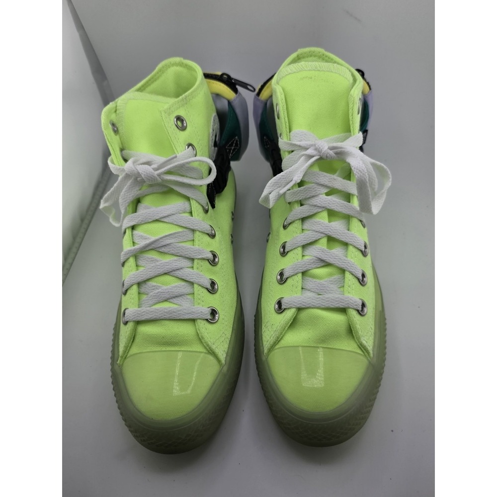 Converse Chuck Taylor All Star Buckle Up High Top Neon Jelly Green M7.5 W9.5 - Picture 2 of 12